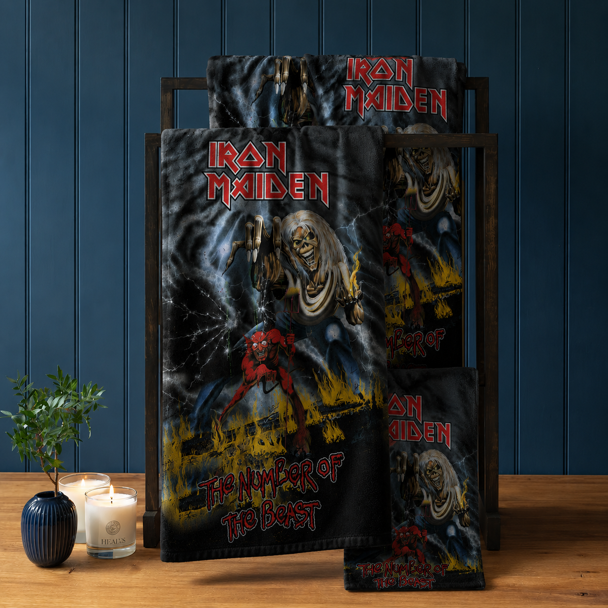 Rocksax Iron Maiden Towel - Number of The Beast
