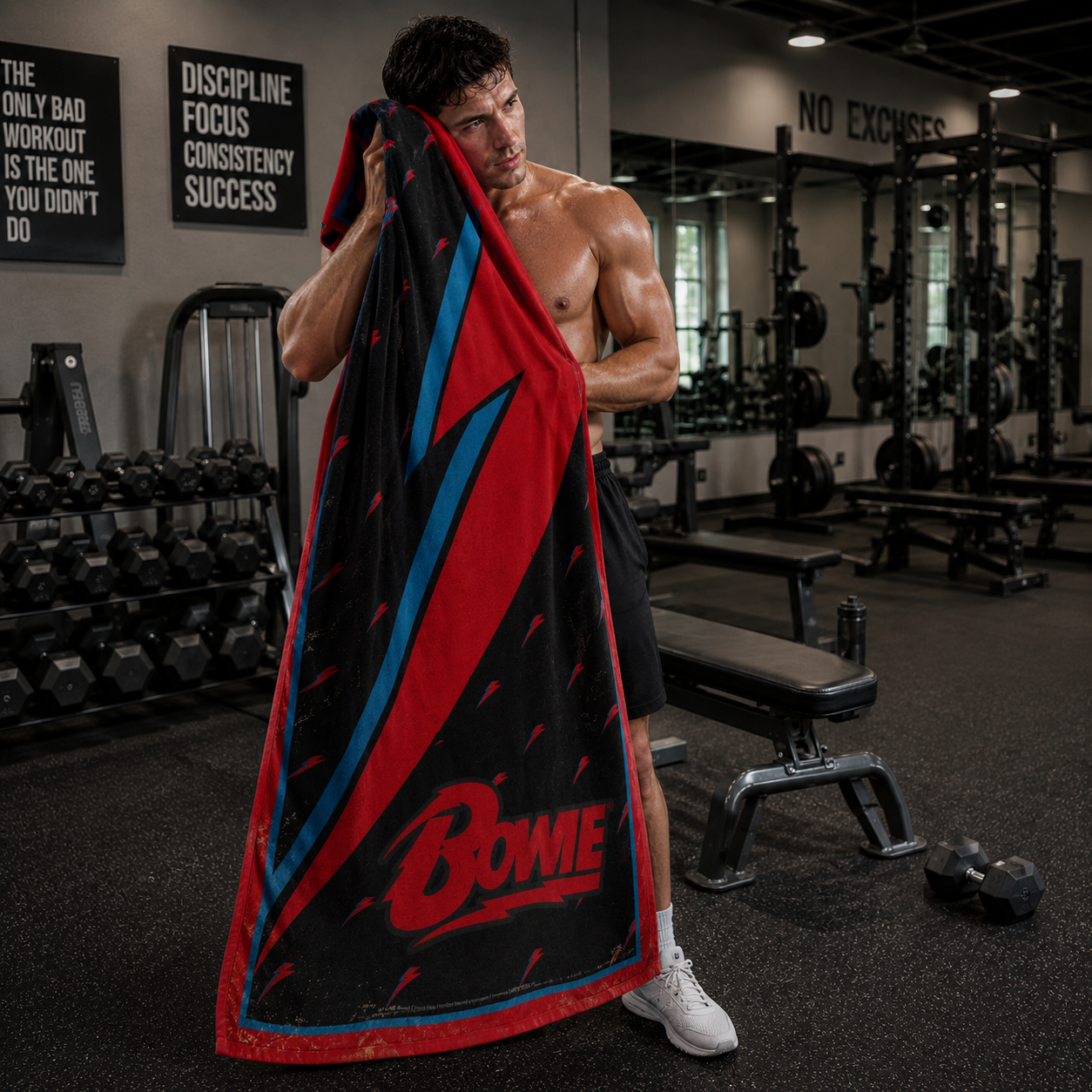 Rocksax David Bowie Towel - Lightening