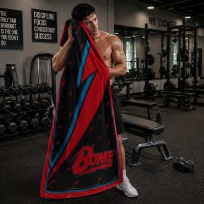 Rocksax David Bowie Towel - Lightening