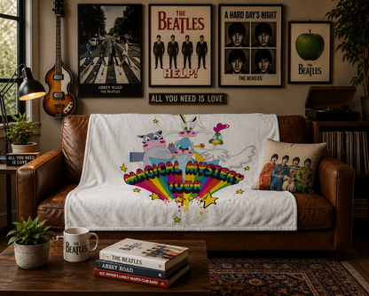 Rocksax The Beatles Blanket - Magical Mystery Characters White