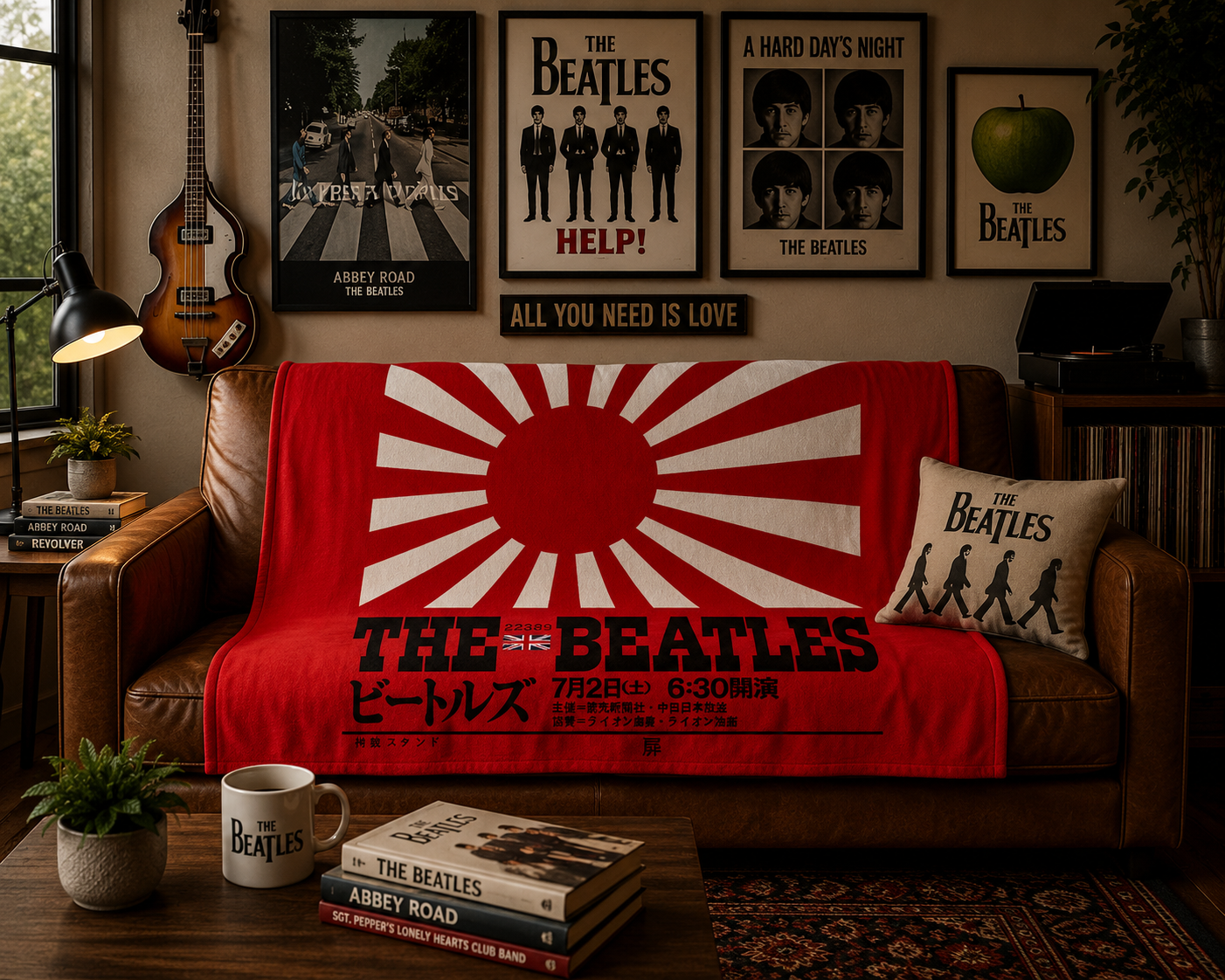 Rocksax The Beatles Blanket - Japan Flag
