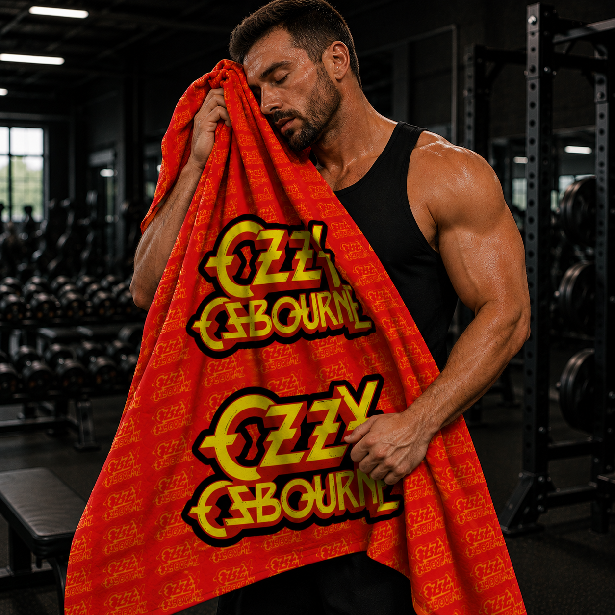 Rocksax Ozzy Osbourne Towel - Logo Red