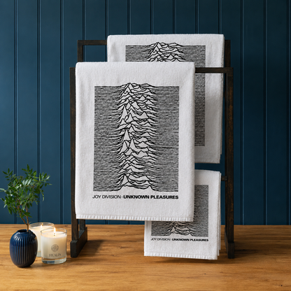 Rocksax Joy Division Towel - Unknown Pleasures White