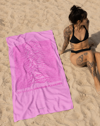 Rocksax Joy Division Towel - Unknown Pleasures Pink