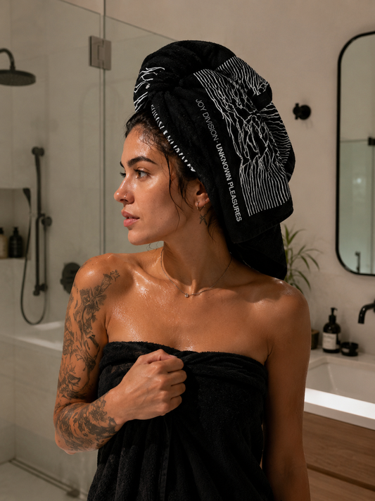Rocksax Joy Division Towel - Unknown Pleasures Black