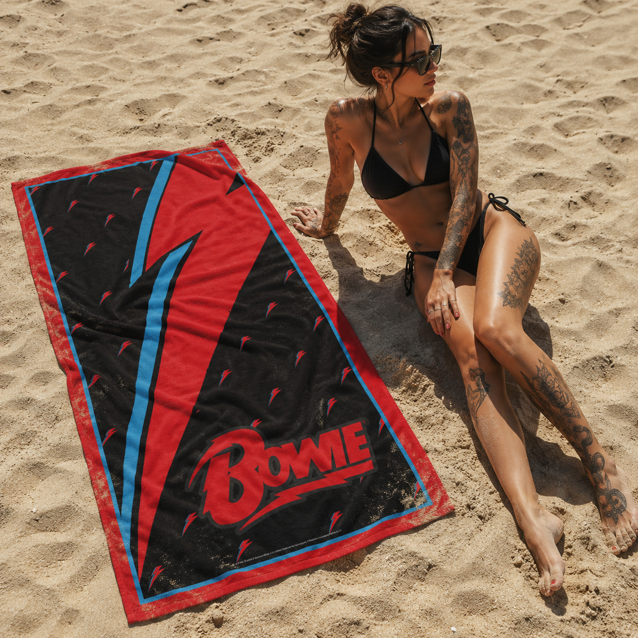 Rocksax David Bowie Towel - Lightening