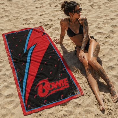 Rocksax David Bowie Towel - Lightening