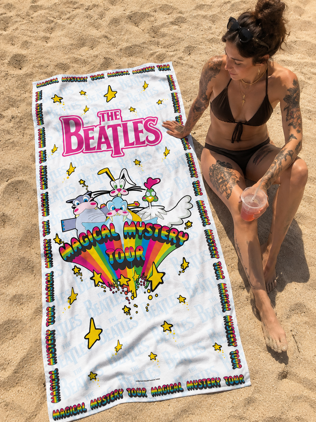Rocksax The Beatles Towel - Magical Mystery Tour White