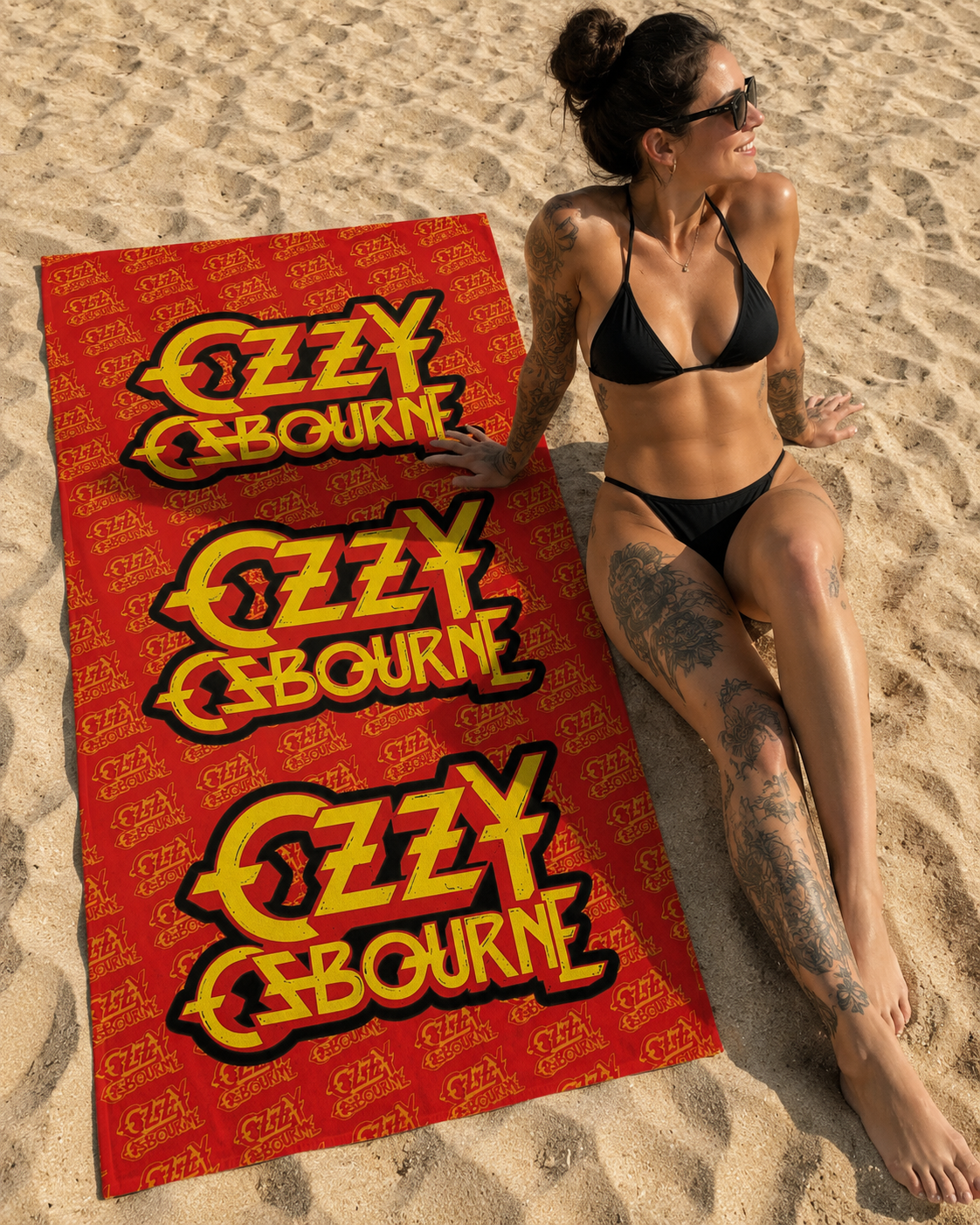 Rocksax Ozzy Osbourne Towel - Logo Red