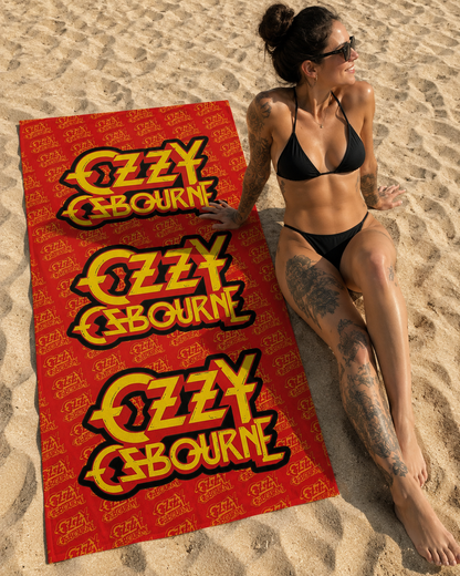Rocksax Ozzy Osbourne Towel - Logo Red