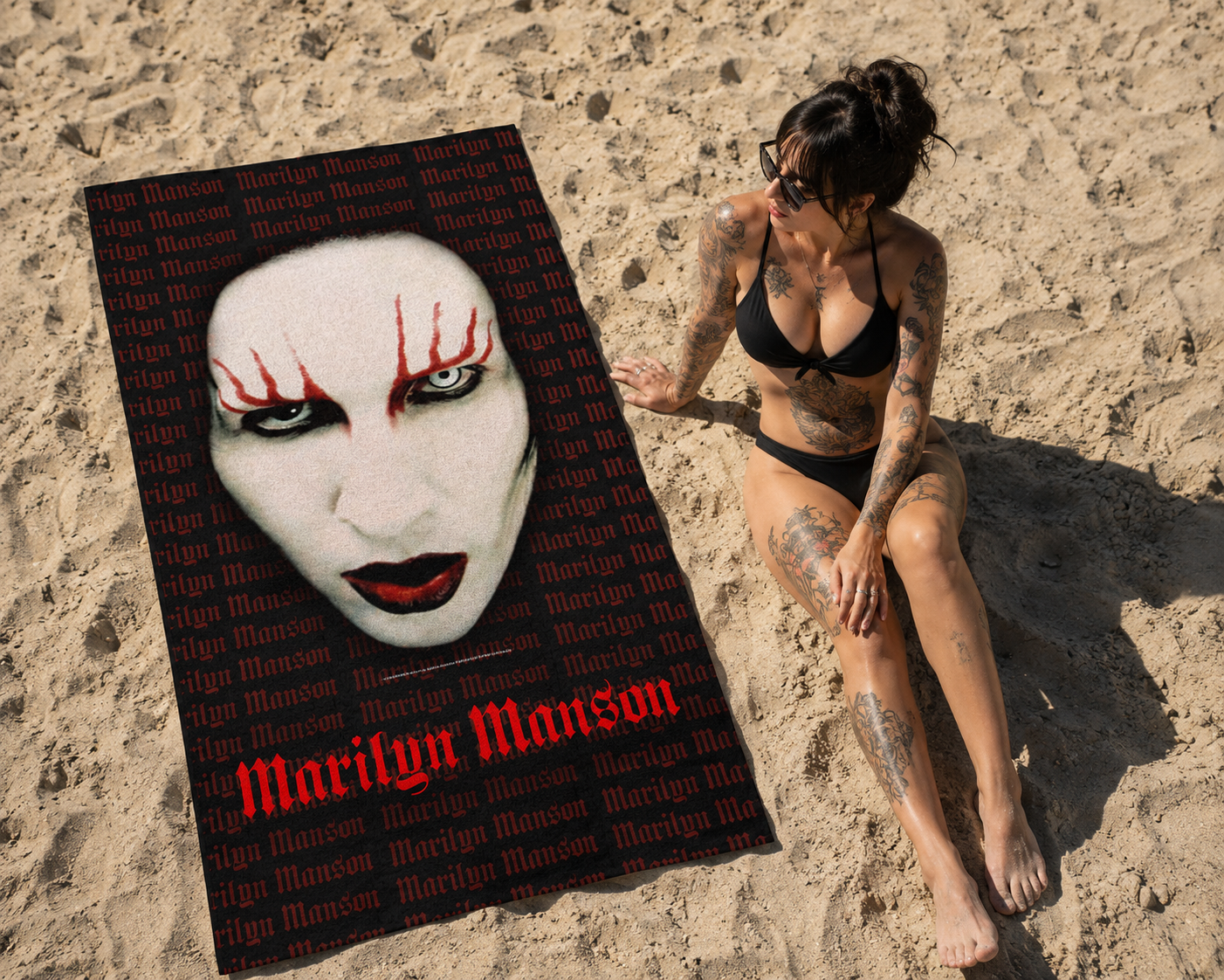 Rocksax Marilyn Manson Towel - Lips
