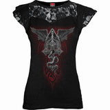 THE DEAD - Lace Layered Cap Sleeve Top Black