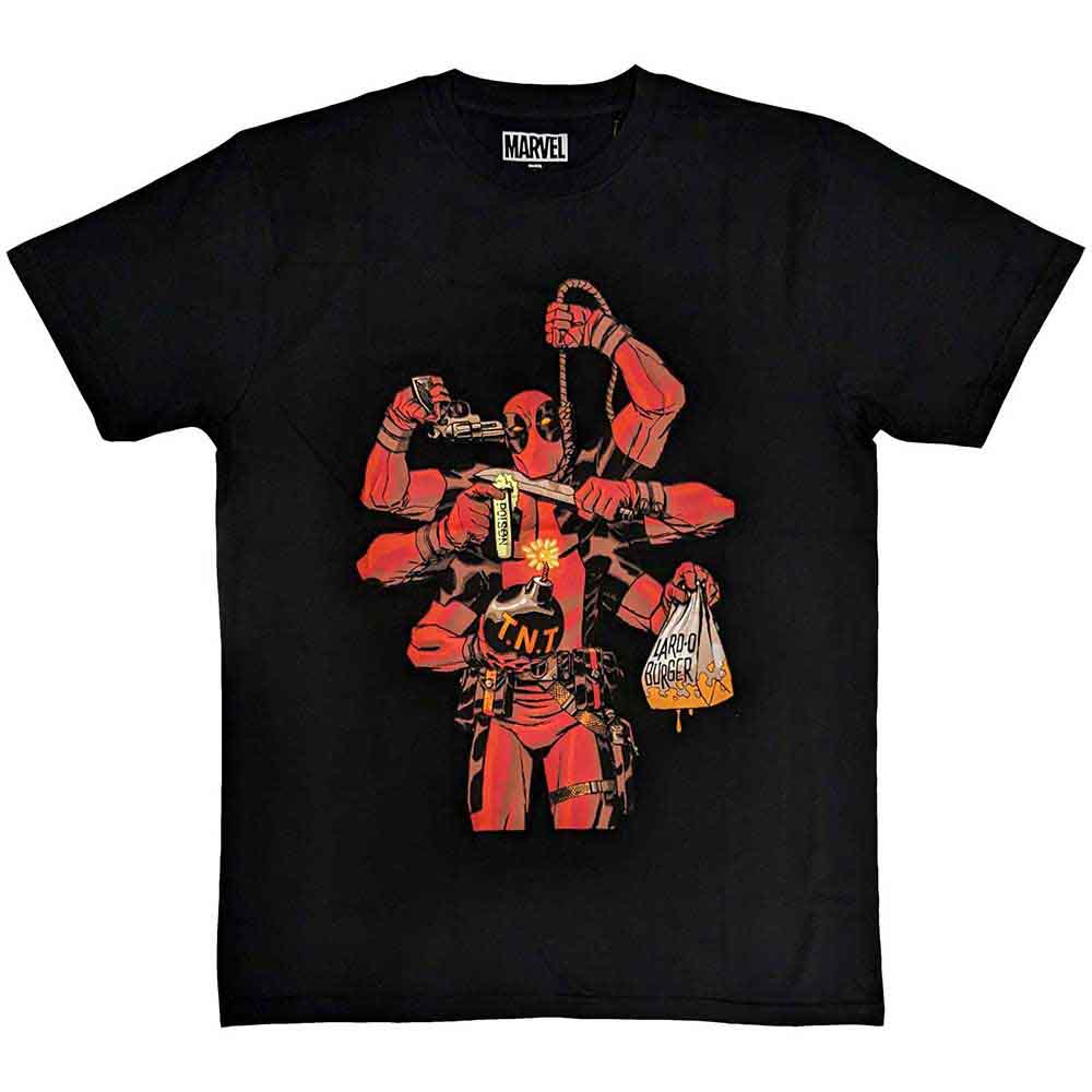 Marvel Comics T Shirt - Deadpool Arms