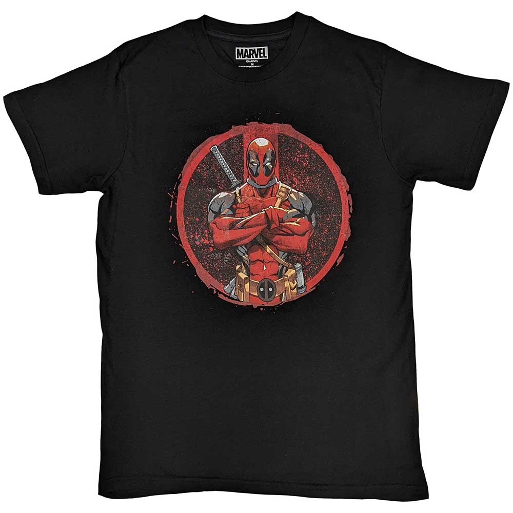 Marvel Comics T Shirt - Deadpool Arms Crossed