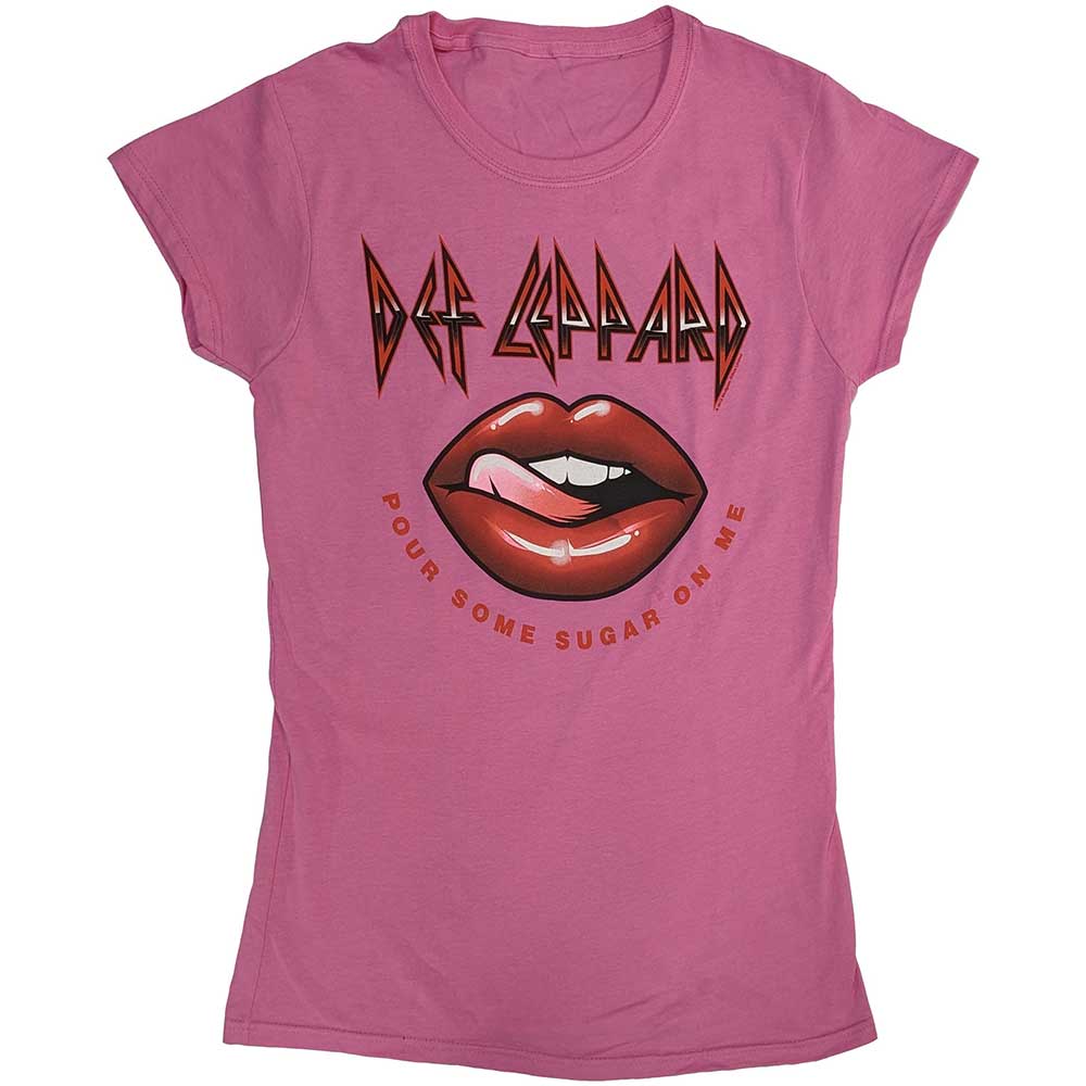 Def Leppard Woman's T Shirt - Pour Some Sugar On Me Lips Tour 2019
