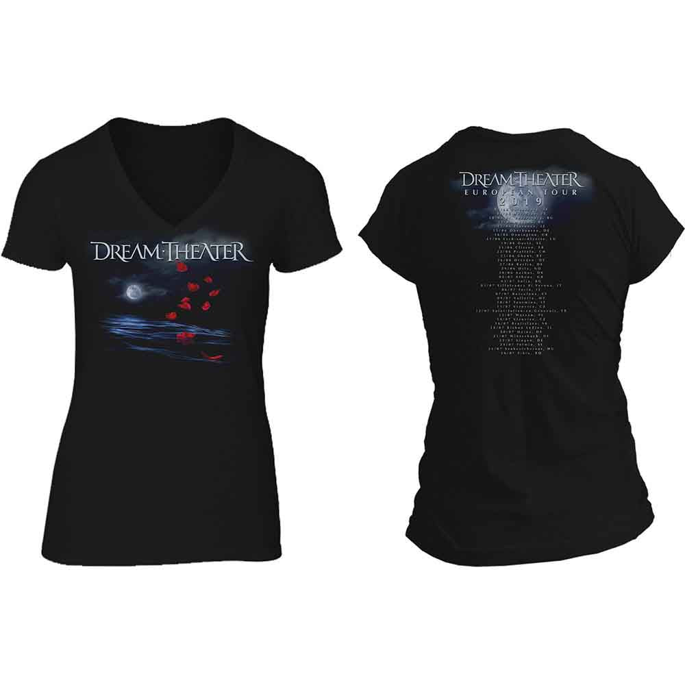 Dream Theater Woman's T Shirt - Rose Petals Moon