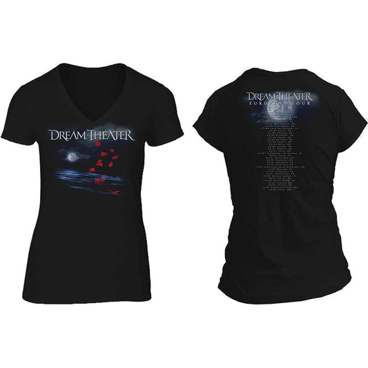 Dream Theater Woman's T Shirt - Rose Petals Moon