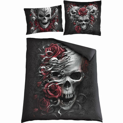SKULLS N' ROSES - Double Duvet Cover + UK And EU Pillow case