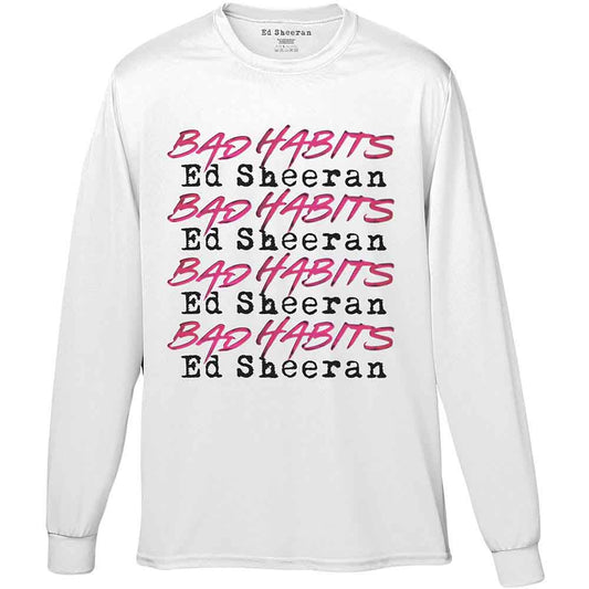 Ed Sheeran Long Sleeve T Shirt - Bad Habits Stacked