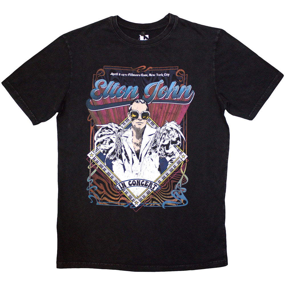 Elton John T Shirt - Psych Vintage Stone Wash
