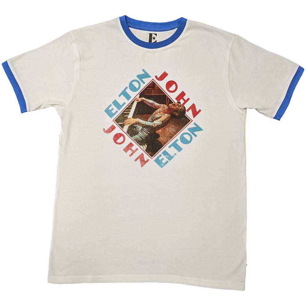 Elton John T Shirt - Piano Diamond Ringer