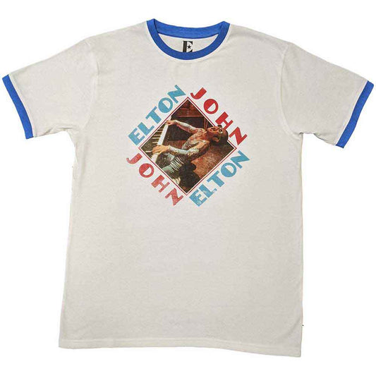 Elton John T Shirt - Piano Diamond Ringer