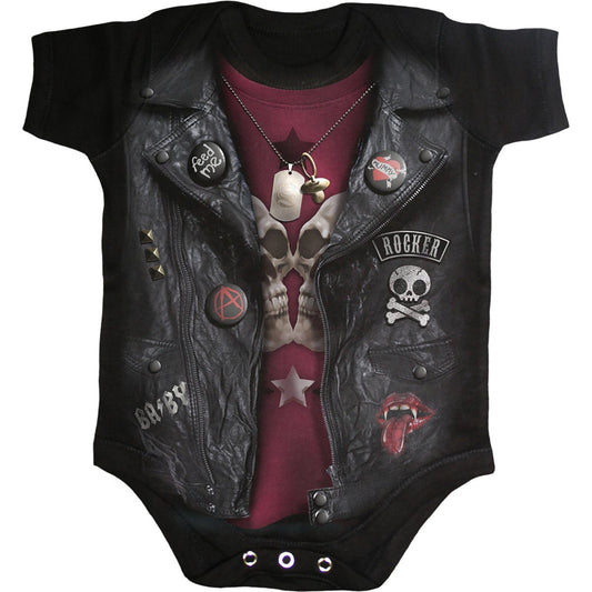 BABY BIKER - Baby Sleepsuit Black