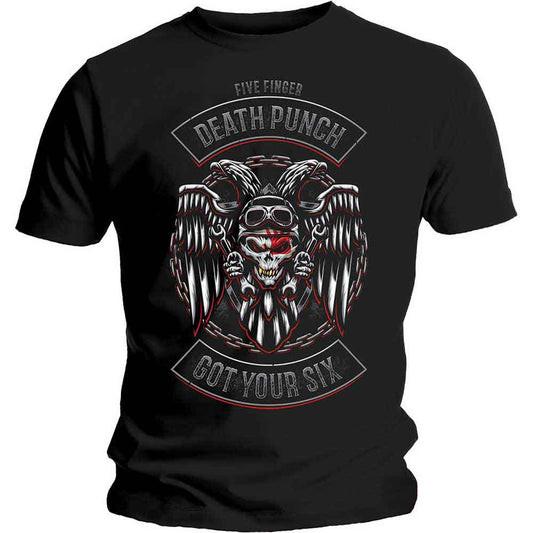 Five Finger Death Punch T Shirt - Biker Badge