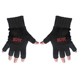 AC/DC Fingerless Gloves - Classic Red Logo