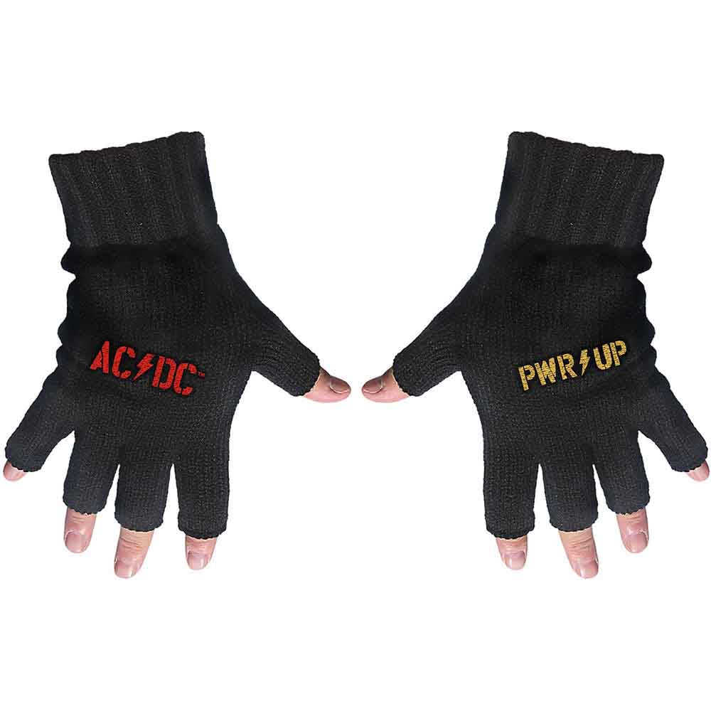 AC/DC Fingerless Gloves - PWR-UP / Logo