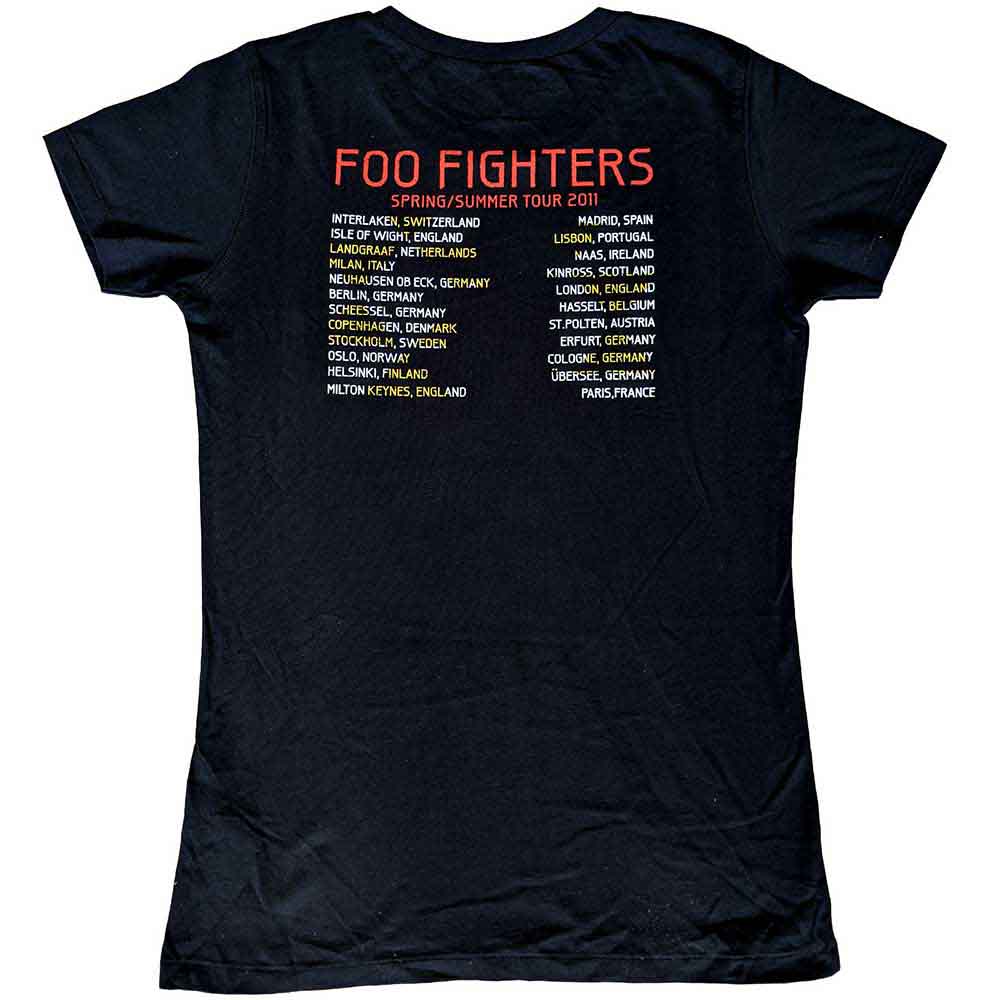 Foo Fighters Woman's T Shirt - Wasting Light 2011 European Tour