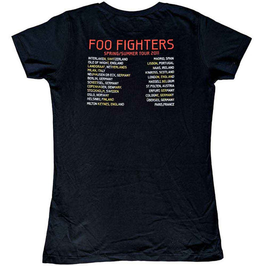 Foo Fighters Woman's T Shirt - Wasting Light 2011 European Tour