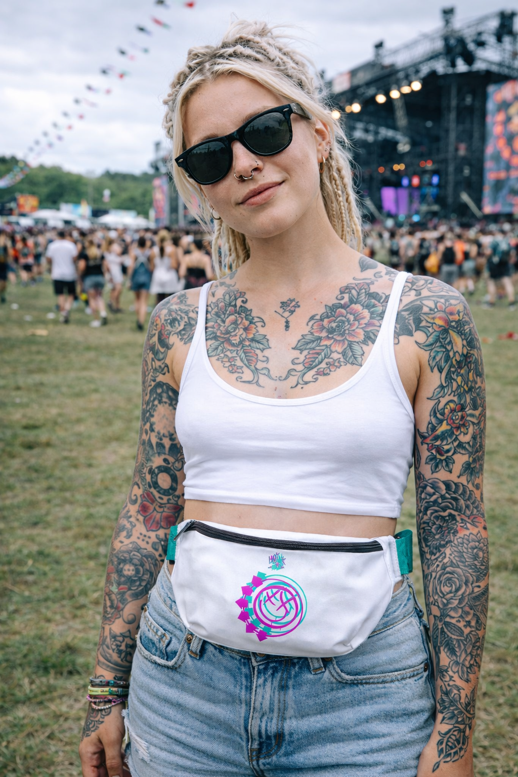 Rocksax Blink 182 Bum Bag (Fanny pack) - Smile White