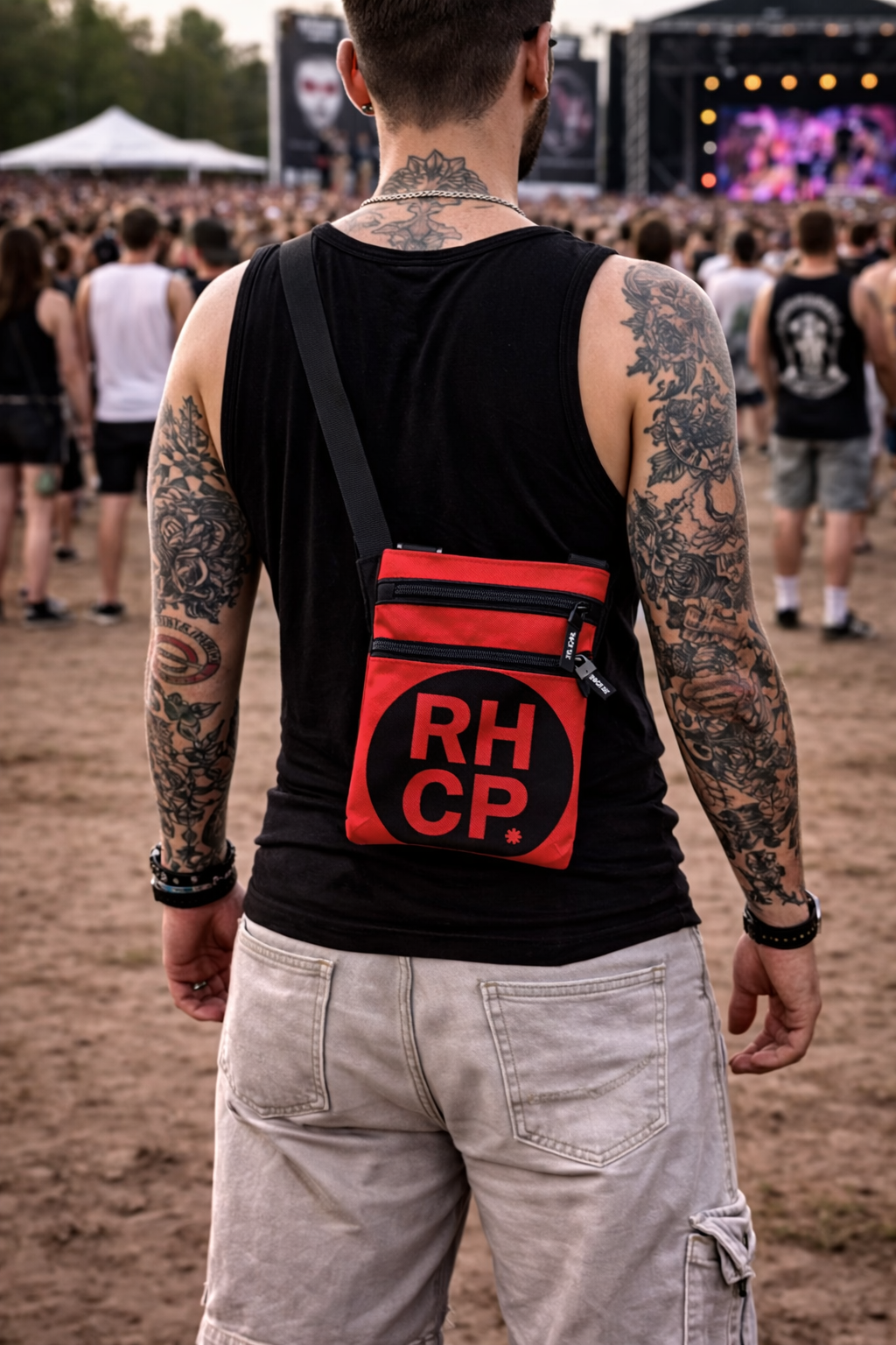 Rocksax Red Hot Chili Peppers Body Bag - Red Square