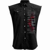 THE BATMAN - PROFILE LOGO - Sleeveless Stone Washed Worker Black