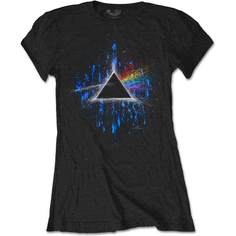 Pink Floyd Woman's T Shirt - DSOTM Blue Splatter