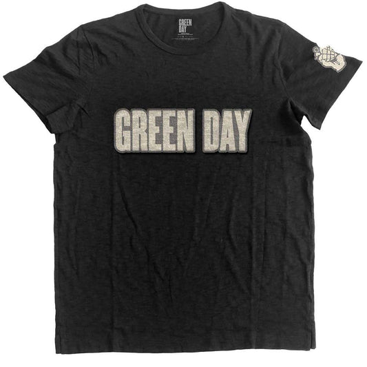Green Day T Shirt - Logo & Grenade App Slub