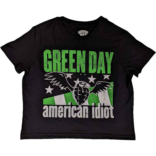 Green Day Women's Crop Top - American Idiot Wings | Buy Now For 24.99