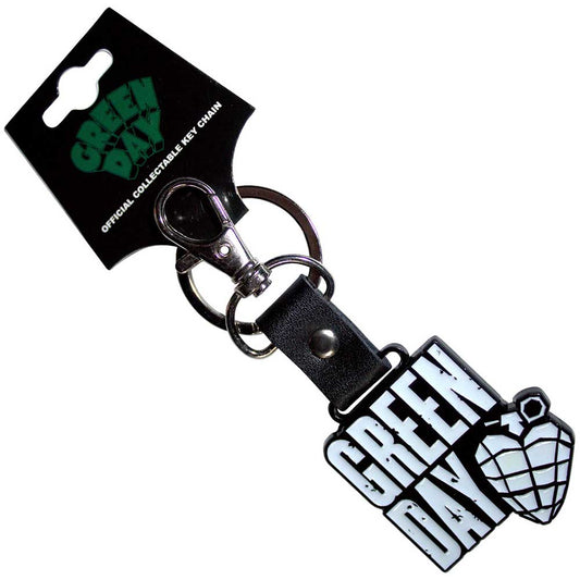 Green Day Standard Keychains - Stacked Logo & Grenade