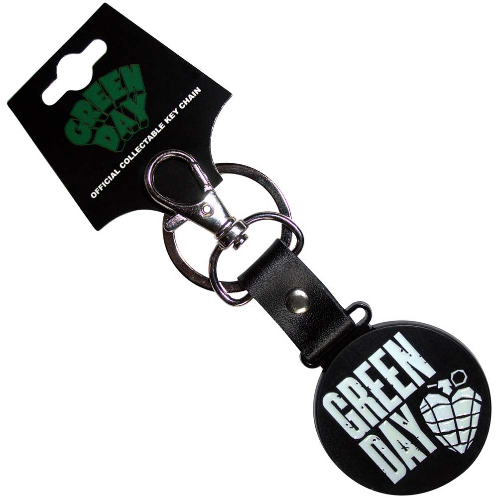 Green Day Standard Keychains - Stacked Logo & Grenade Circle