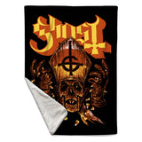 Rocksax Ghost Sherpa Fleece Blanket - Candy Corn  | Buy Now From £39.99