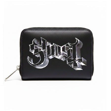 Rocksax Ghost Purse (Women's Bi-Fold Zipped Wallet) - Chrome Logo