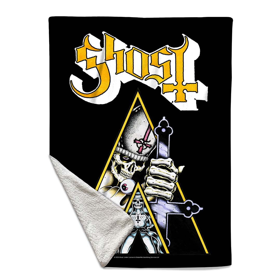 Rocksax Ghost Sherpa Fleece Blanket - Clockwork  | Buy Now From £39.99