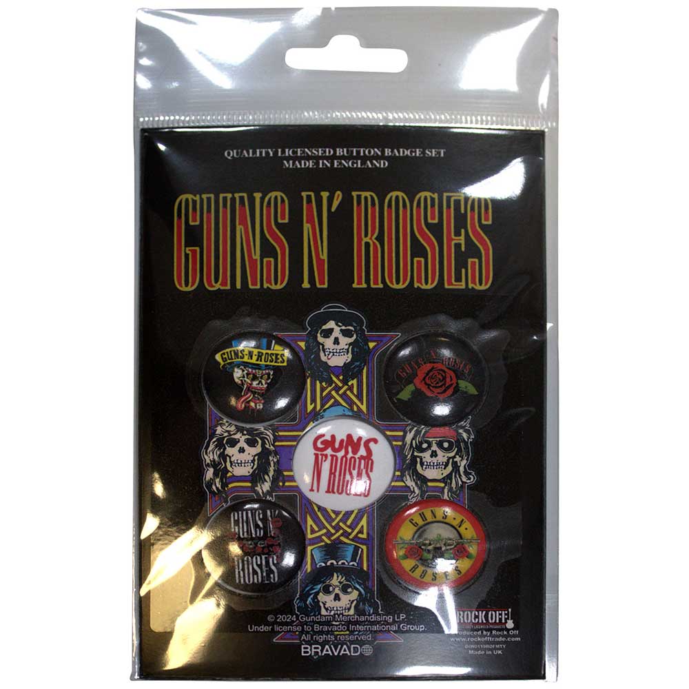 Guns N Roses Plastic Pin Badge - And Justice For None Logo JD Print | Buy Now For 9.99
