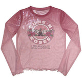 Guns N Roses Women's Mesh Long Sleeve Crop Top - Bullet Seal