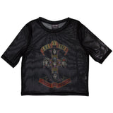 Guns N Roses Women's Mesh Long Sleeve Crop Top - Appetite For Destruction