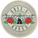 Guns N Roses Patches - Woven Sew On - Silver Circle Logo