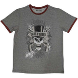 Guns N Roses T Shirt - Faded Skull Ringer