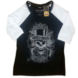 Guns N Roses Woman's T Shirt - Faded Skull
