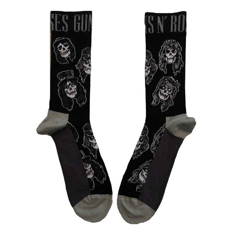 Guns N Roses Ankle Socks - Skulls Band Monochrome